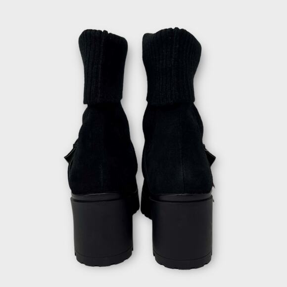 Blondo Remi Waterproof Stretch Knit Lug Bootie in Black Suede Size 10 NEW - Picture 3 of 7